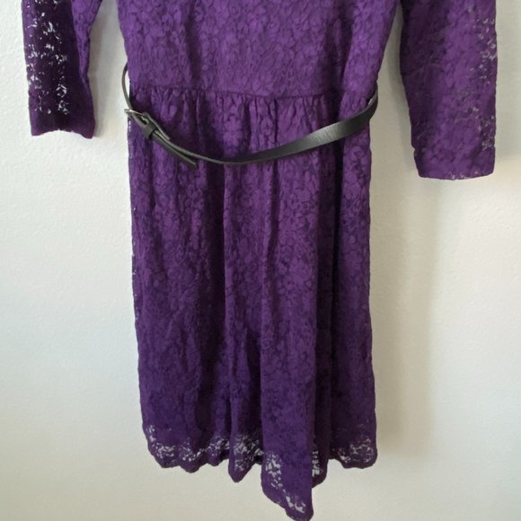 *SOLD* Torrid Purple Lace Belted Skater Dress 1 - Picture 4 of 6